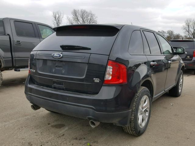 2FMDK4JC7BBA56848 - 2011 FORD EDGE SEL BLACK photo 4