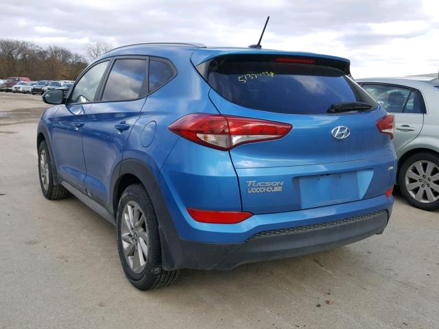 KM8J3CA44HU350004 - 2017 HYUNDAI TUCSON LIM BLUE photo 3