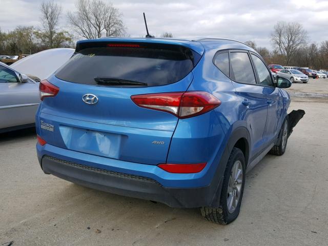 KM8J3CA44HU350004 - 2017 HYUNDAI TUCSON LIM BLUE photo 4