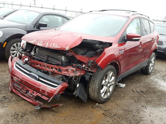 1FMCU0JX9EUA83680 - 2014 FORD ESCAPE TIT RED photo 2