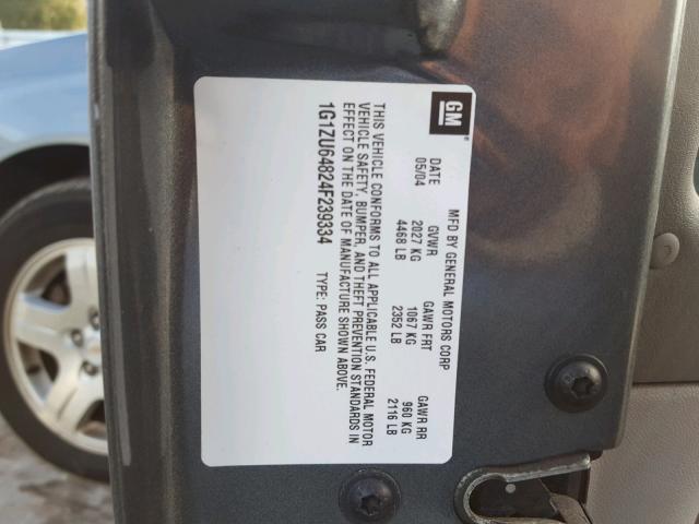 1G1ZU64824F239334 - 2004 CHEVROLET MALIBU MAX Gris foto 10