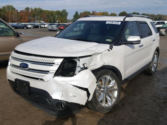 1FM5K7F88EGB67710 - 2014 FORD EXPLORER L WHITE photo 2