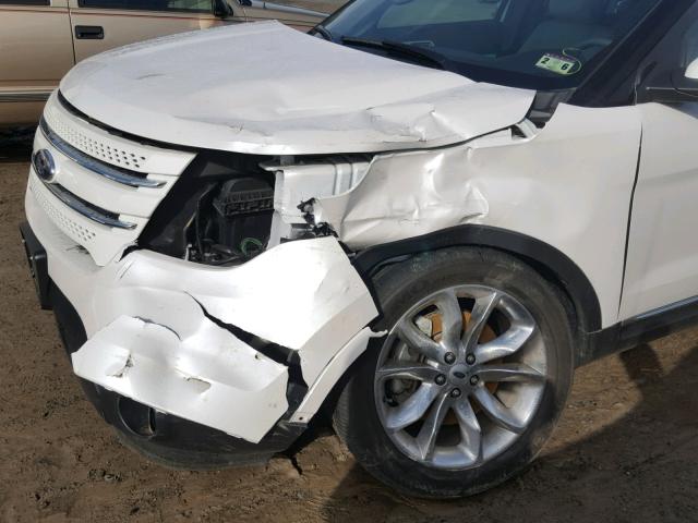 1FM5K7F88EGB67710 - 2014 FORD EXPLORER L WHITE photo 9