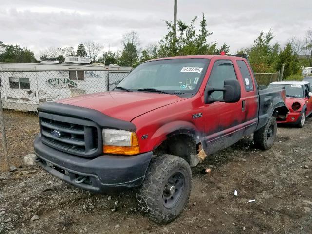 1FTNX21S11EA22431 - 2001 FORD F250 SUPER RED photo 2