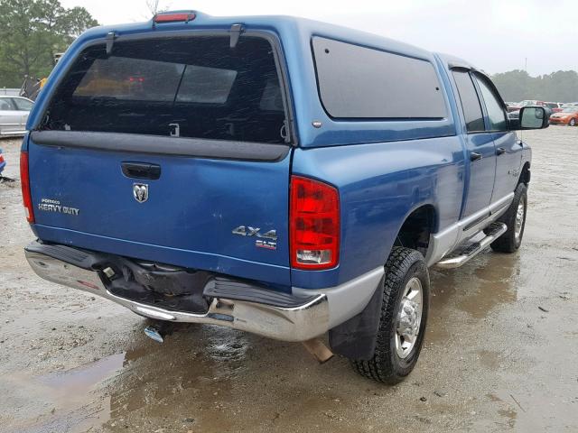 1D7KS28D36J148982 - 2006 DODGE RAM 2500 S Կապույտ լուսանկար 4