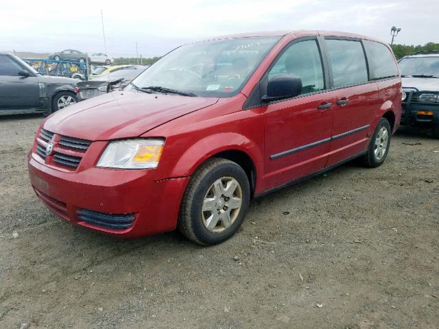 1D8HN44H78B184379 - 2008 DODGE GRAND CARA RED photo 2