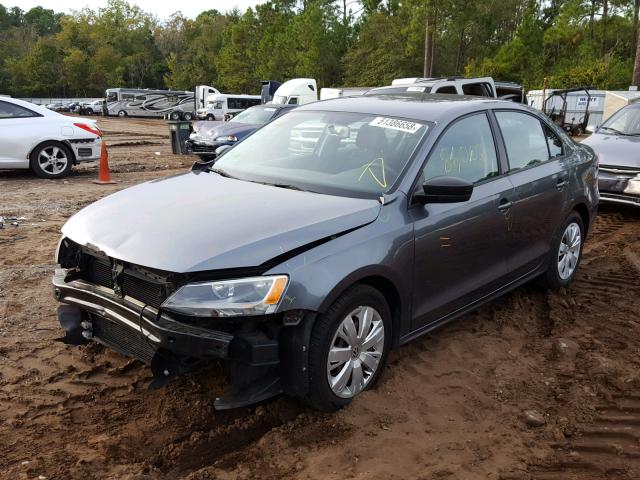 3VW2K7AJ2BM372245 - 2011 VOLKSWAGEN JETTA BASE GRAY photo 2