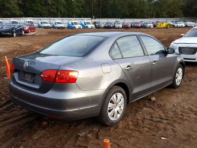 3VW2K7AJ2BM372245 - 2011 VOLKSWAGEN JETTA BASE GRAY photo 4