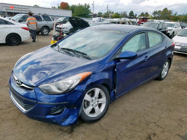 KMHDH4AE9DU721195 - 2013 HYUNDAI ELANTRA GL BLUE photo 2