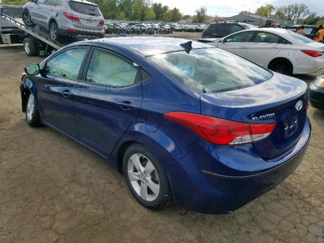 KMHDH4AE9DU721195 - 2013 HYUNDAI ELANTRA GL BLUE photo 3