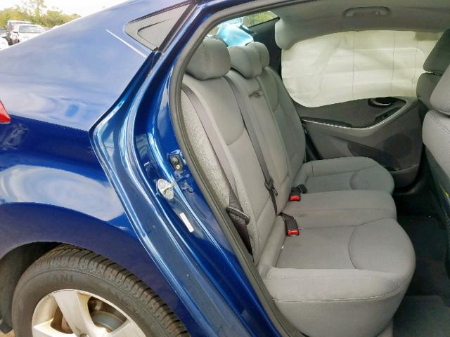 KMHDH4AE9DU721195 - 2013 HYUNDAI ELANTRA GL BLUE photo 6