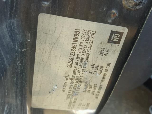 1G8AN15F27Z185788 - 2007 SATURN ION LEVEL 黑色 照片 10