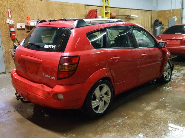 5Y2SN62L74Z465283 - 2004 PONTIAC VIBE GT RED photo 4