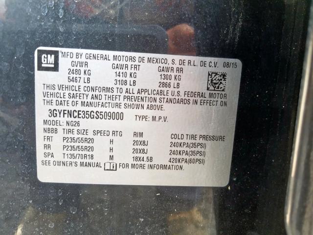 3GYFNCE35GS509000 - 2016 CADILLAC SRX PERFOR 银色 照片 10