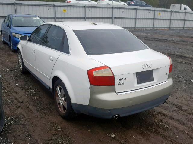 WAUJT68E62A305527 - 2002 AUDI A4 3.0 WHITE photo 3