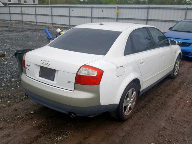 WAUJT68E62A305527 - 2002 AUDI A4 3.0 WHITE photo 4