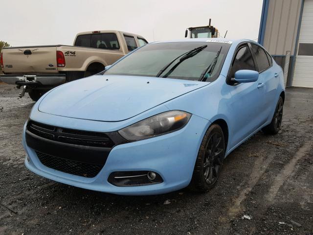 1C3CDFBH0DD209362 - 2013 DODGE DART SXT BLUE photo 2