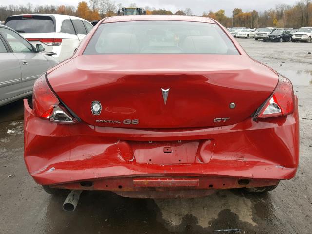 1G2ZH158364175742 - 2006 PONTIAC G6 GT RED photo 9