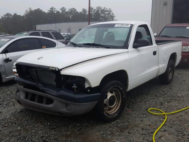 1B7FL26X41S224766 - 2001 DODGE DAKOTA WHITE photo 2