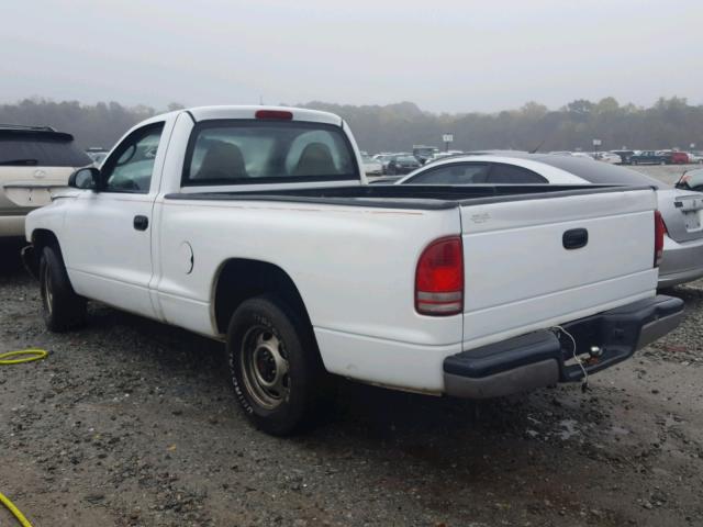 1B7FL26X41S224766 - 2001 DODGE DAKOTA WHITE photo 3