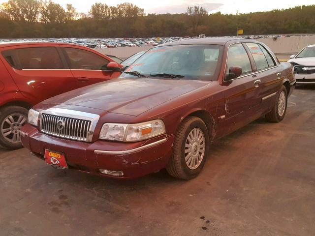 2MEFM75V48X629509 - 2008 MERCURY GRAND MARQ MAROON photo 2