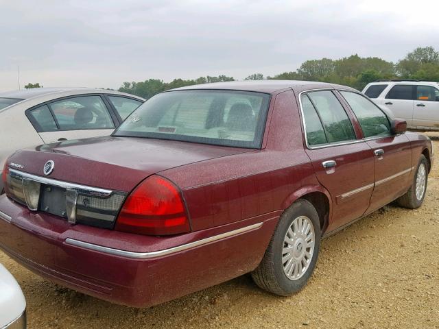 2MEFM75V48X629509 - 2008 MERCURY GRAND MARQ MAROON photo 4