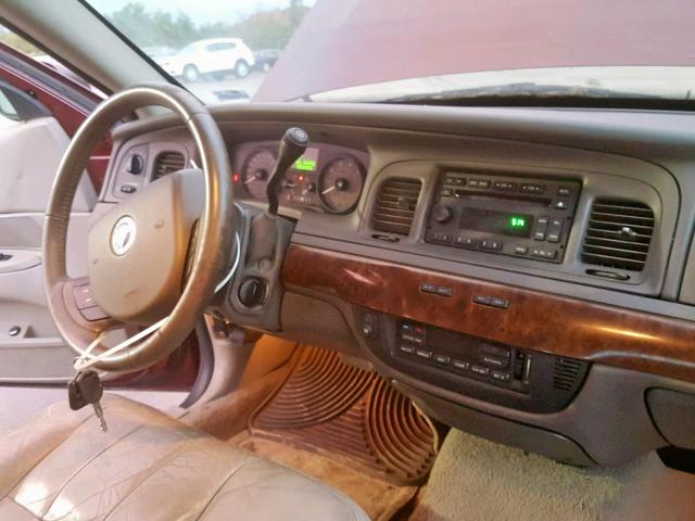 2MEFM75V48X629509 - 2008 MERCURY GRAND MARQ MAROON photo 9