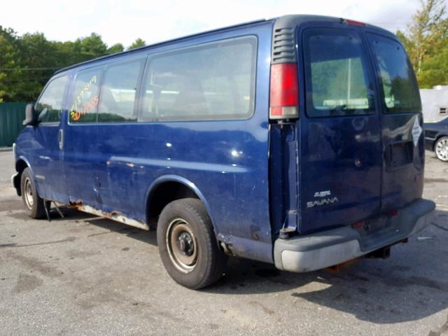 1GTFG25M921132295 - 2002 GMC SAVANA G25 BLUE photo 3