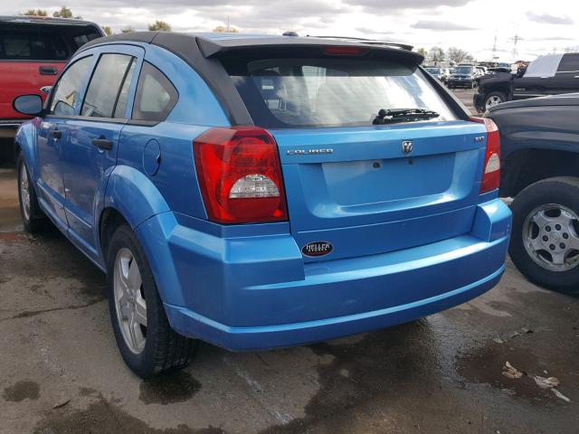 1B3HB48B68D777413 - 2008 DODGE CALIBER SX BLUE photo 3