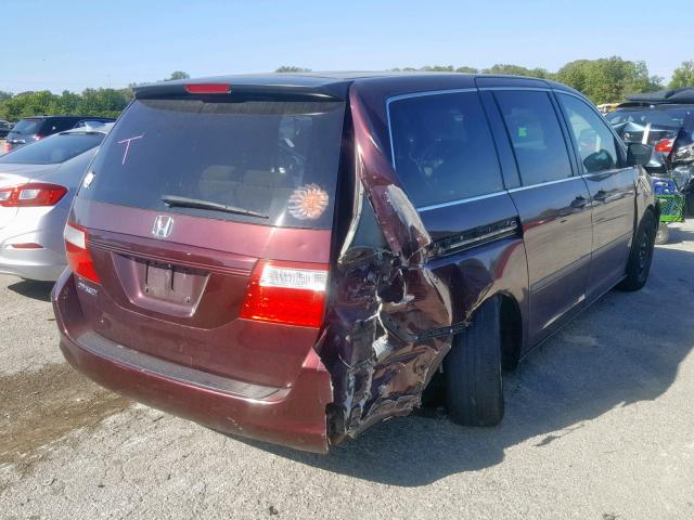 5FNRL38217B053601 - 2007 HONDA ODYSSEY LX MAROON photo 4