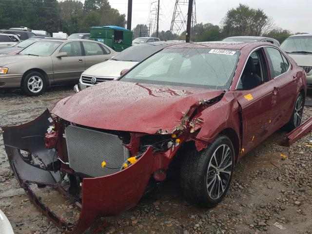 4T1B11HK8JU661153 - 2018 TOYOTA CAMRY L RED photo 2