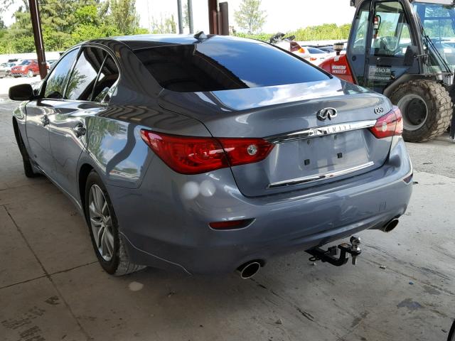 JN1BV7AP1EM679519 - 2014 INFINITI Q50 BASE BLUE photo 3