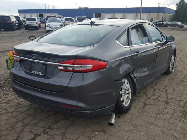 3FA6P0G79HR283234 - 2017 FORD FUSION S GRAY photo 4