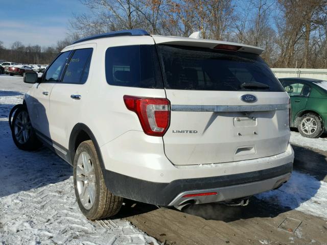 1FM5K8FHXGGA69528 - 2016 FORD EXPLORER L WHITE photo 3