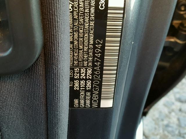 WDBNG70J26A474942 - 2006 MERCEDES-BENZ S 430 GRAY photo 10