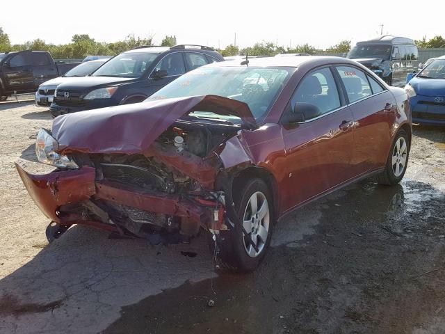 1G2ZF57B684141982 - 2008 PONTIAC G6 VALUE L MAROON photo 2