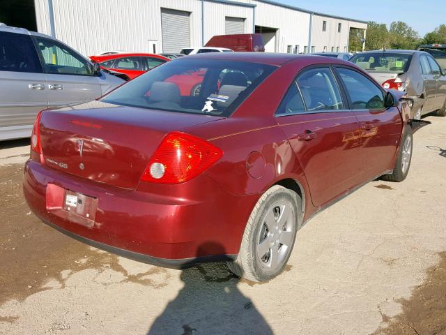 1G2ZF57B684141982 - 2008 PONTIAC G6 VALUE L MAROON photo 4