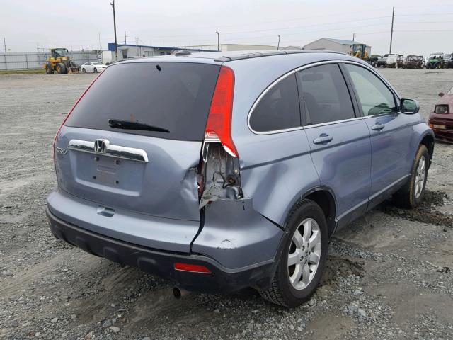 JHLRE38717C000712 - 2007 HONDA CR-V EXL BLUE photo 4