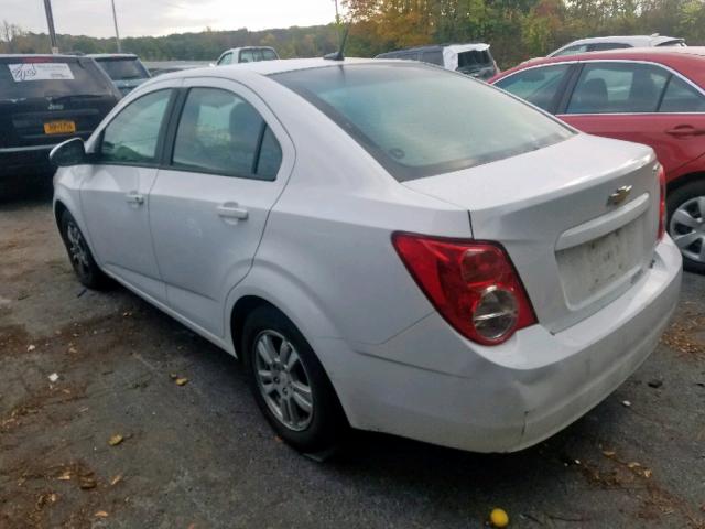 1G1JB5SH8C4122545 - 2012 CHEVROLET SONIC LS WHITE photo 3
