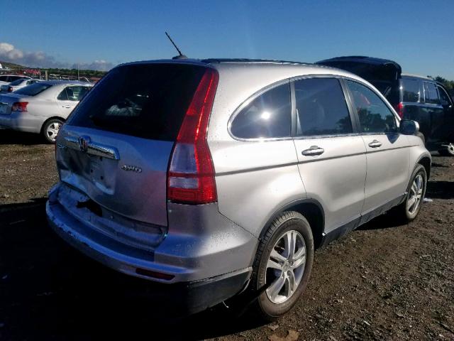 JHLRE4H75BC001697 - 2011 HONDA CR-V EXL SILVER photo 4