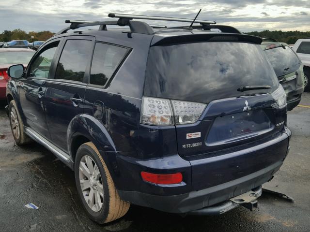 JA4AS3AW9CU019852 - 2012 MITSUBISHI OUTLANDER BLUE photo 3