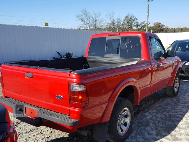 1FTYR10U45PA11177 - 2005 FORD RANGER RED photo 4