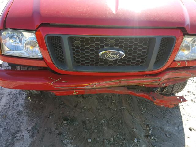 1FTYR10U45PA11177 - 2005 FORD RANGER RED photo 9