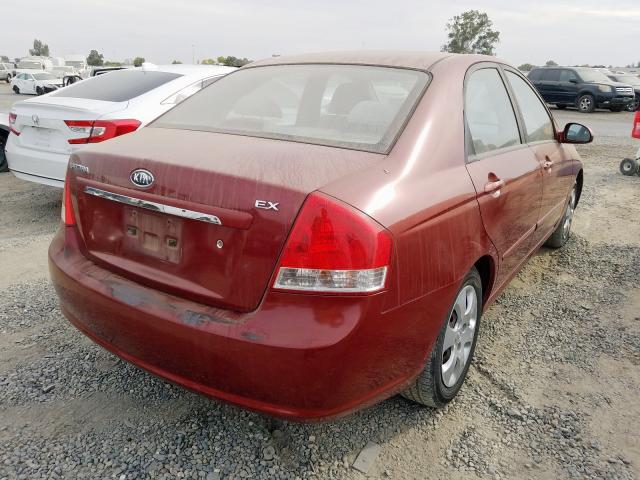 KNAFE122975453320 - 2007 KIA SPECTRA EX RED photo 4