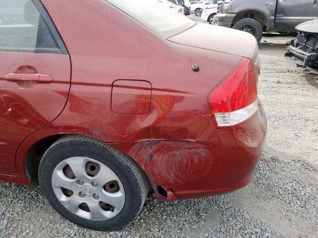 KNAFE122975453320 - 2007 KIA SPECTRA EX RED photo 9