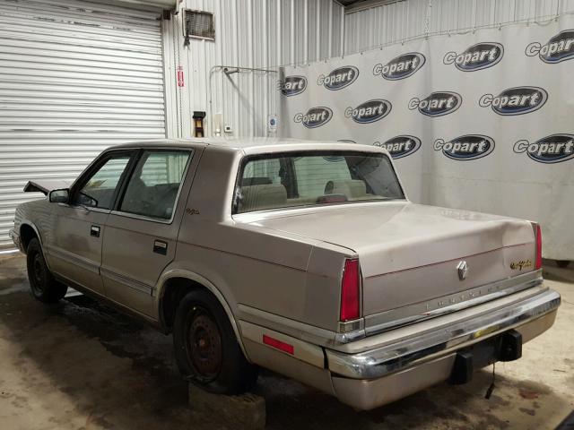 1C3BU4636JD141398 - 1988 CHRYSLER NEW YORKER BEIGE photo 3