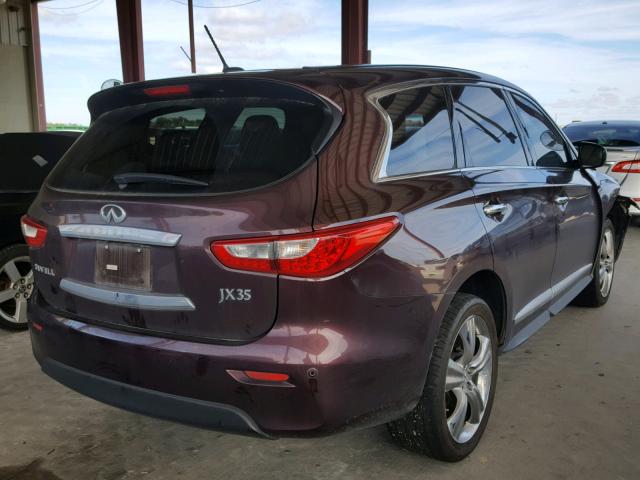 5N1AL0MN1DC301104 - 2013 INFINITI JX35 BASE MAROON photo 4