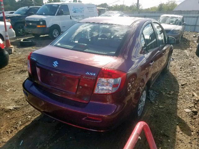 JS2YC412185102722 - 2008 SUZUKI SX4 BURGUNDY photo 4