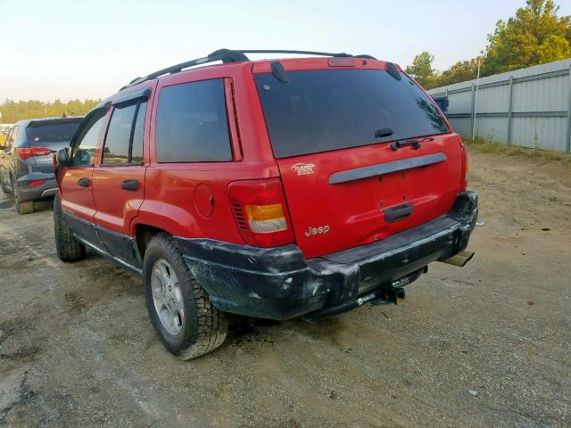 1J4G248S5YC261490 - 2000 JEEP GRAND CHER RED photo 3