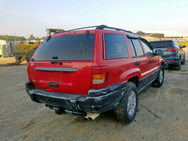 1J4G248S5YC261490 - 2000 JEEP GRAND CHER RED photo 4